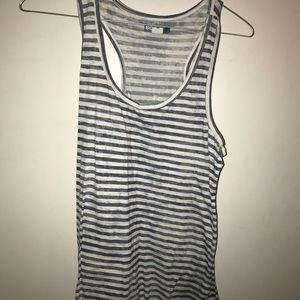 Blue and white striped tank top